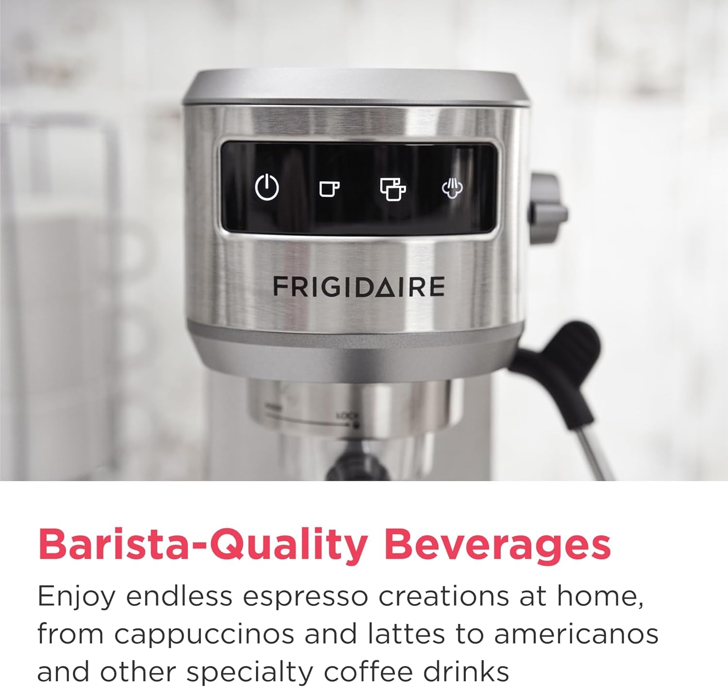 Steam Espresso Maker, Coffee Machine with Milk Frother & Cup Warmer, 20 Bar Pressure, 34 Oz Removable Water Tank, Single or Double Shot, Stainless Steel