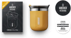 Octaroma Classicotravel Coffee Mug, Double-Wall Stainless Steel Travel Tumbler with Drinking Lid, 6 Fl Oz (180Ml), Amber Yellow