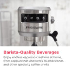 Steam Espresso Maker, Coffee Machine with Milk Frother & Cup Warmer, 20 Bar Pressure, 34 Oz Removable Water Tank, Single or Double Shot, Stainless Steel