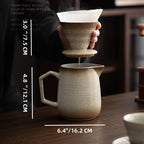 Pour over Coffee Maker,Ceramic Coffee Maker with 100 Pcs V60 Paper Filter，16Oz/480Ml Pour over Coffee Dripper (Off White)