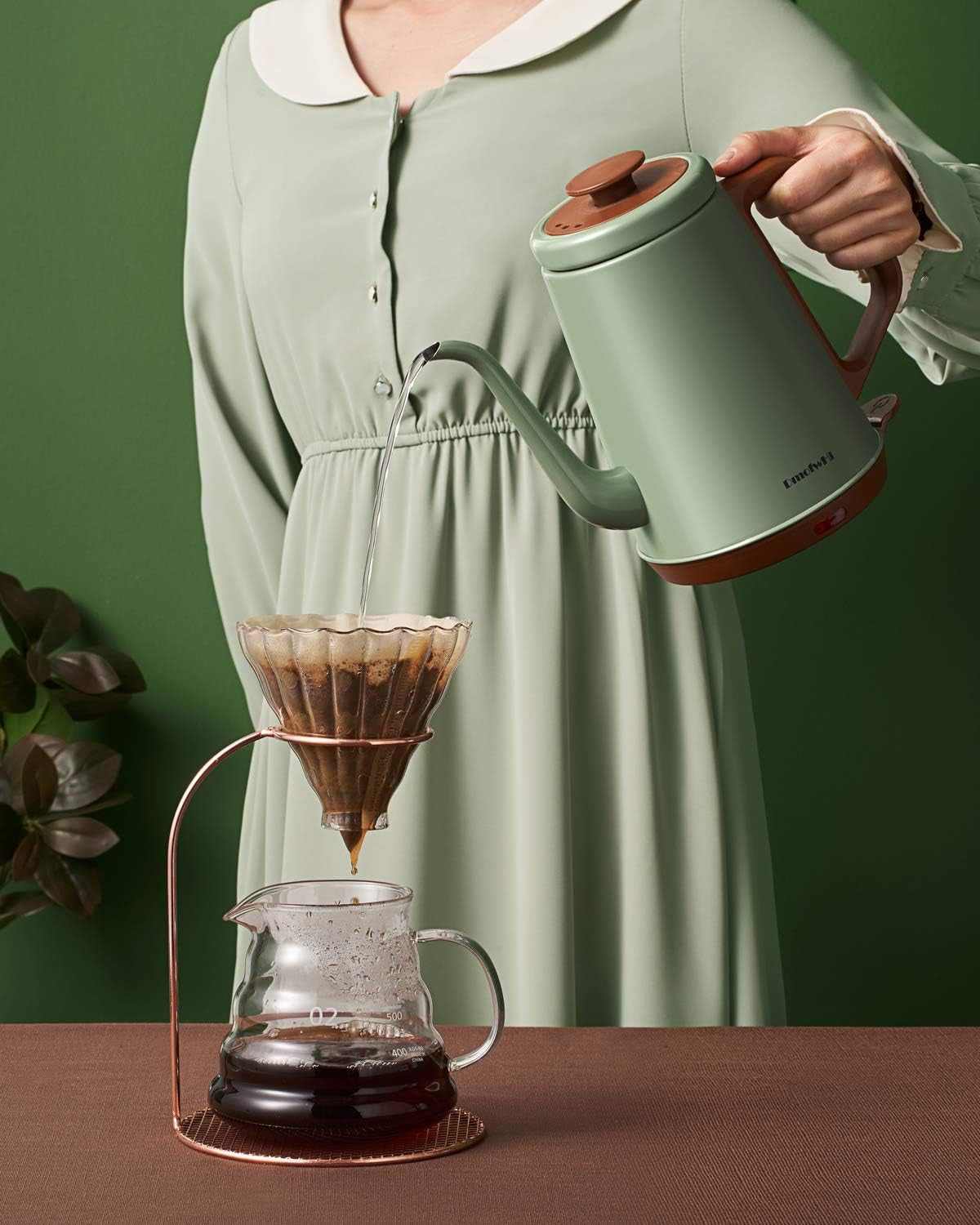 Gooseneck Electric Kettle(1.0L), 100% Stainless Steel BPA Free Classic Pour over Coffee Kettle | Tea Kettle - Green
